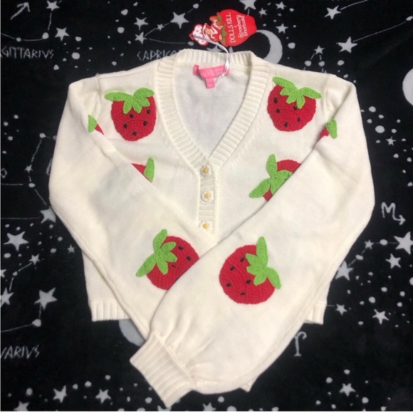 Dolls Kill Tops - Dolls Kill Picked With Love Knit Cardi